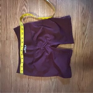 Arola Women's Performance Athletic Shorts - Maroon butt scrunch